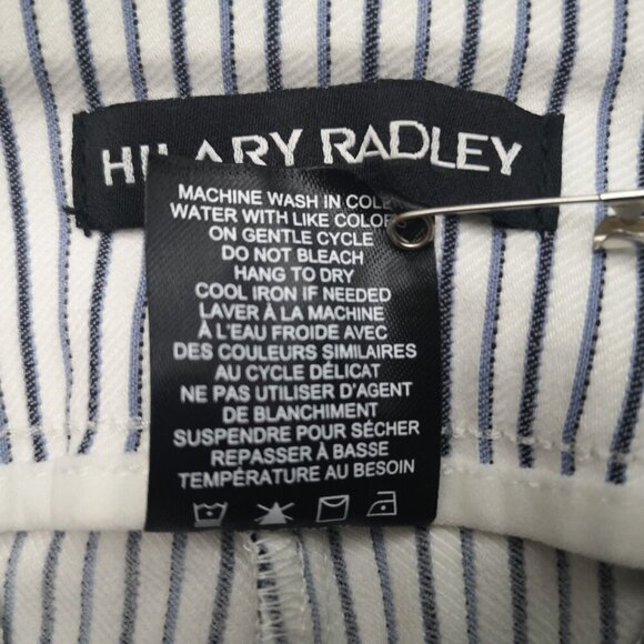 NWT Hilary Radley Ladies Size 8 White with Grey Stripes Pull On Style Shorts - Picture 5 of 11